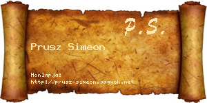 Prusz Simeon névjegykártya